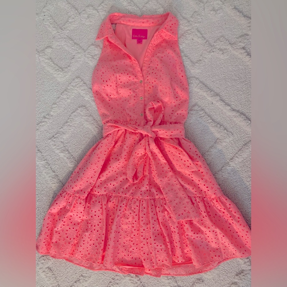 Lilly Pulitzer Coral Lace Dress size 10